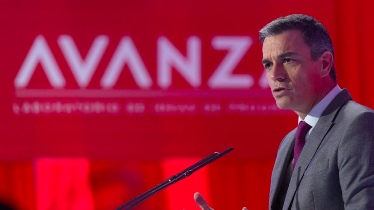 Pedro Sánchez durant la presentació del 'think tank' socialista Avanza.. Europa Press