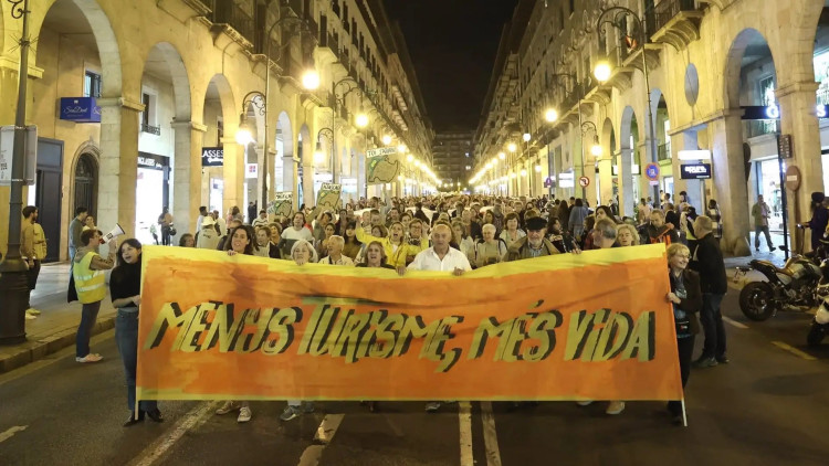 Estampa d'una protesta contra el turisme massiu| Europa Press