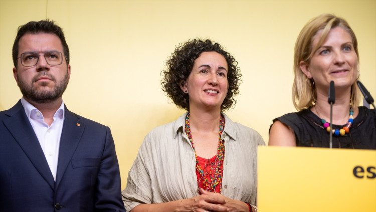 Pere Aragonès, Marta Rovira i Raquel Sans| Europa Press