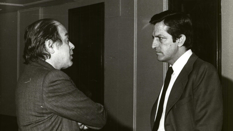 Els presidents Jordi Pujol i Adolfo Suárez en una trobada