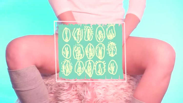 Captura del vídeo clip 'V', del grup valencià Pupil·les, tema inspirat en "Els monòlegs de la vagina" d'Eve Ensler.