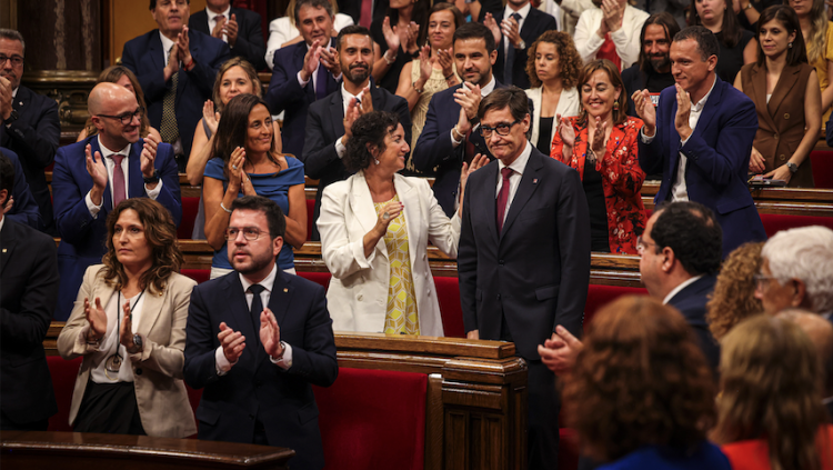Salvador Illa, després de la votació que l'investeix nou President de la Generalitat de Catalunya. Jordi Borràs / ACN