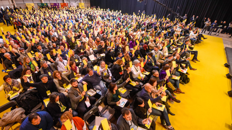 Imatge d'una votació interna d'ERC. Agència Catalana de Notícies