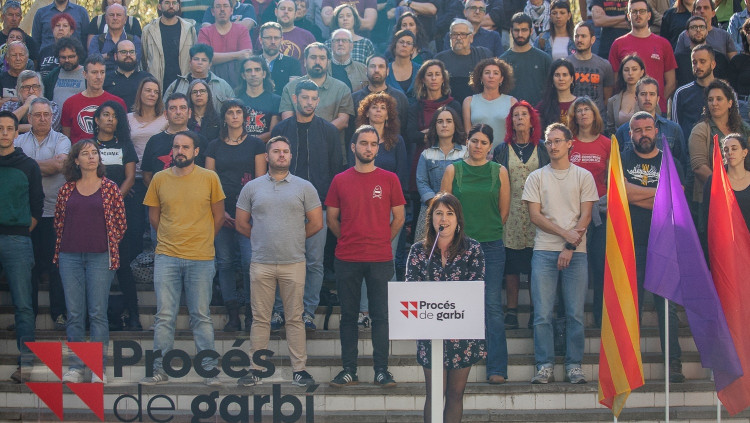 Militants de la CUP anunciant el Procés de Garbí. Europa Press