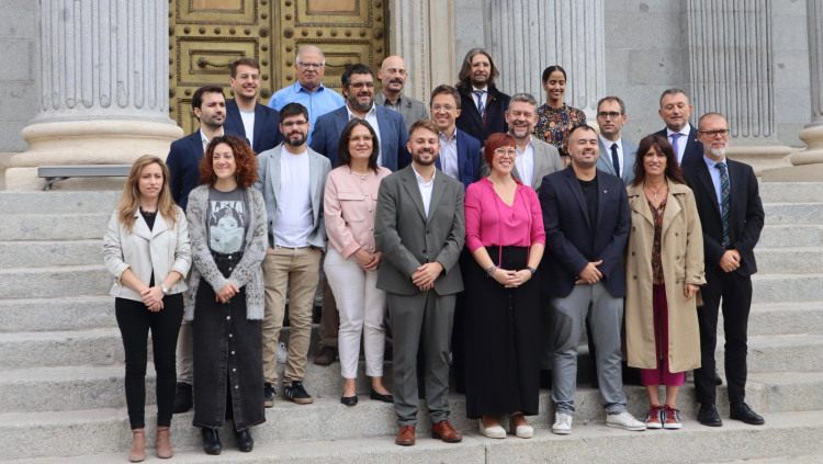 Diputats de les distintes forces polítiques que han permès el recurs d'inconstitucionalitat contra la Llei Rovira. Compromís