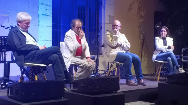 Enric Sòria, Josep Piera, Sebastià Alzamora i Àngels Gregori al Congrés de Cultura Catalana de Gandia