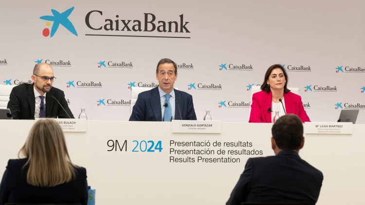 El conseller delegat de CaixaBank, Gonzalo Gortázar, encapçala la presentació dels resultats de l'entitat| CaixaBank 