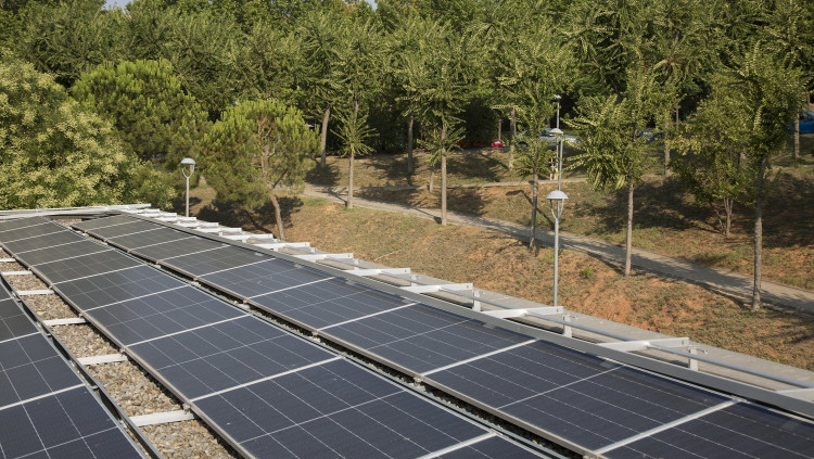 Instal·lació fotovoltaica sobre terra. Diputació de Barcelona