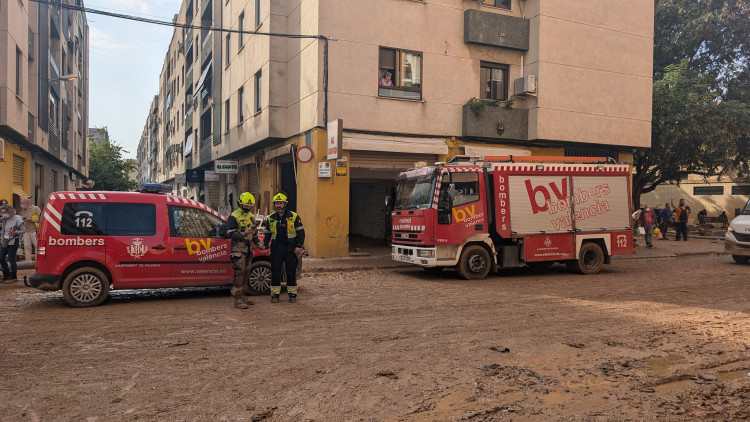 Bombers València a les pedanies devastades pel temporal| Ajuntament de València/Bombers València. 