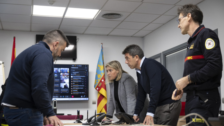 Carlos Mazón, president de la Generalitat Valenciana, al Centre de Coordinació d'Emergències de Castelló de la Plana| Generalitat Valenciana. 