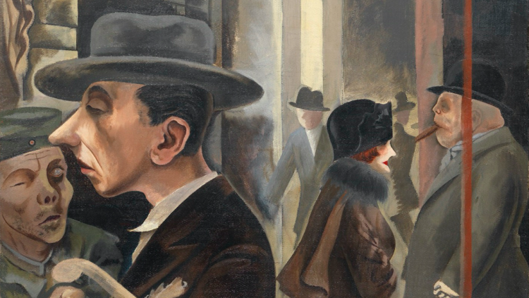Detall d'"Escena de carrer " de George Grosz (1925). Museo Nacional Thyssen-Bornemisza