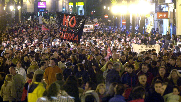 Manifestació contra la guerra d'Iraq a València el 2003. Efe