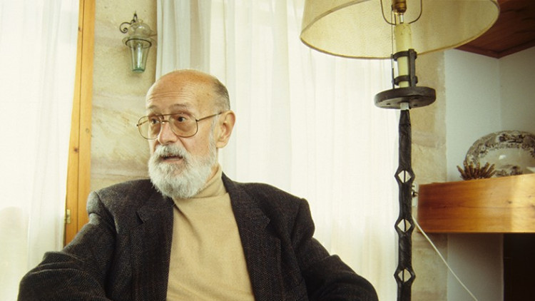 Josep Maria Llompart, a ca seva, a Palma, el 1992