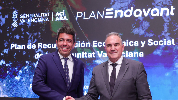 El president de la Generalitat Valenciana, el popular Carlos Mazón, amb el vicepresident per a la Recuperació Econòmica i Social, Francisco José Gan Pampols| Generalitat Valenciana