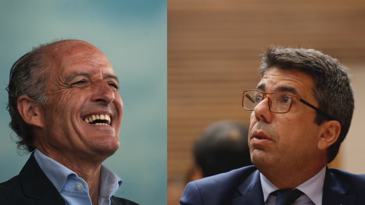 Francisco Camps i Carlos Mazón, en dues imatges recents.. Europa Press