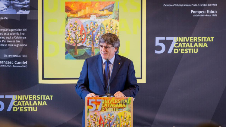 El líder de Junts per Catalunya, Carles Puigdemont, a la Universitat Catalana d'Estiu| Europa Press 
