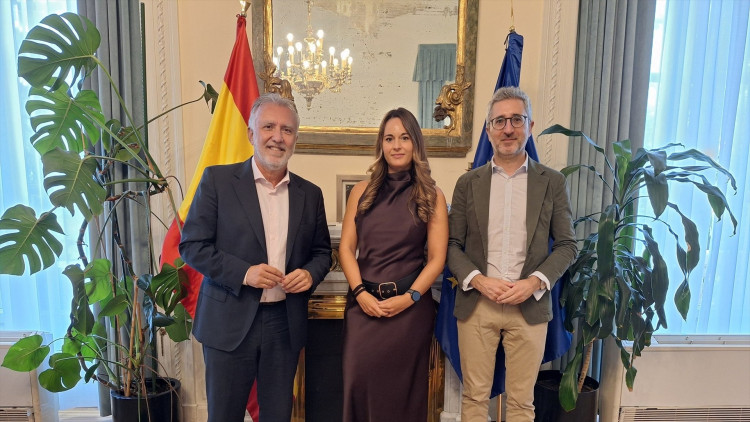 El ministre de Política Territorial, Ángel Víctor Torres; la nova comissionada per a la dana, Zulima Pérez; i Arcadi España, secretari d'Estat de Política Territorial| Europa Press. 