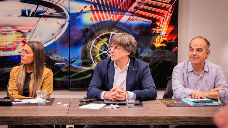 Míriam Nogueras, Carles Puigdemont i Jordi Turull, dirigents de Junts per Catalunya| Europa Press. 