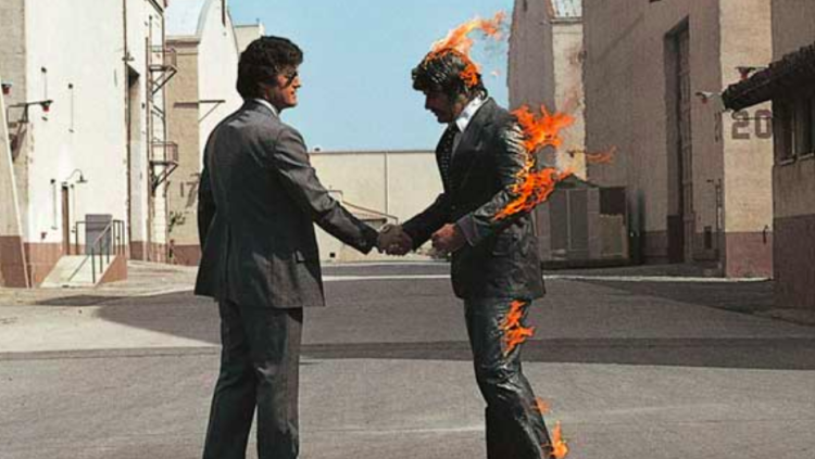 Detall de la caràtula de "Wish you were here". Pink Floyd-Hipgnosi