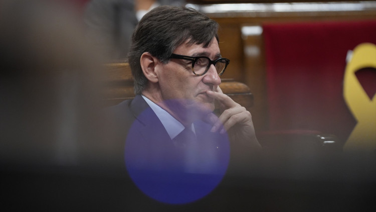 El president de la Generalitat de Catalunya, Salvador Illa, en el debat de política general celebrat aquesta setmana al Parlament.. Europa Press