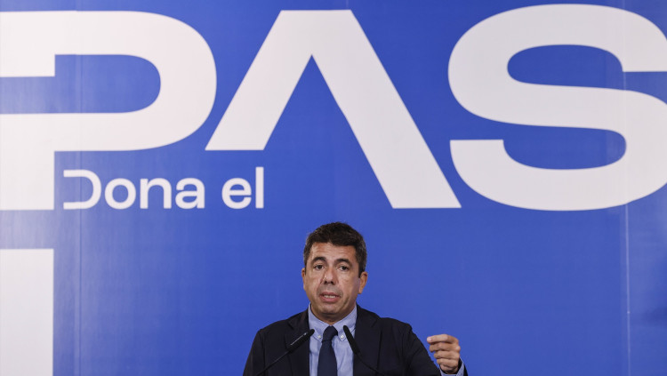 El president valencià, Carlos Mazón, en un acte recent de la Conselleria dʼEducació.. Europa Press