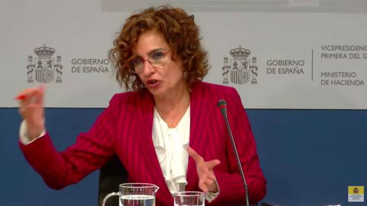 María Jesús Montero, aquest matí, durant la presentació del nou model de finançament.. Europa Press