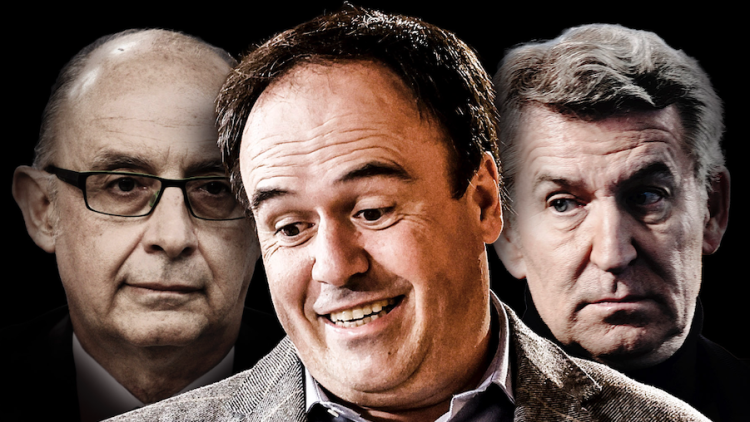 Cristóbal Montoro, Juanfran Pérez Llorca i Alberto Núñez Feijóo.. Europa Press / Fotomuntatge de Toni Payà