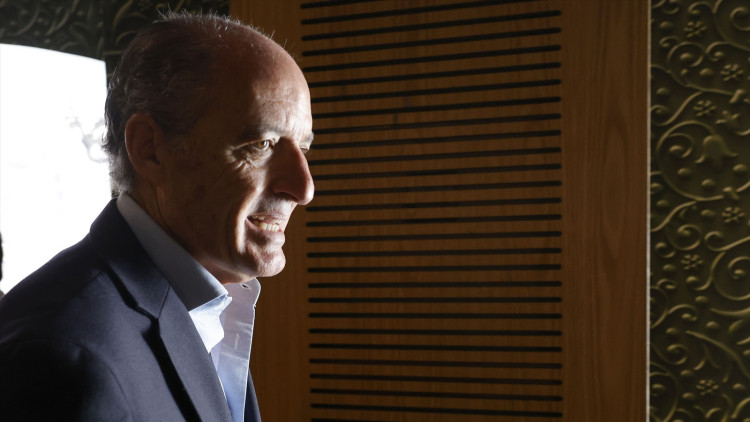 Francisco Camps, fotografiat a lʼhotel Inglés de València, on ha presentat els resultats de lʼenquesta encarregada per ell a NC Report.. Europa Press