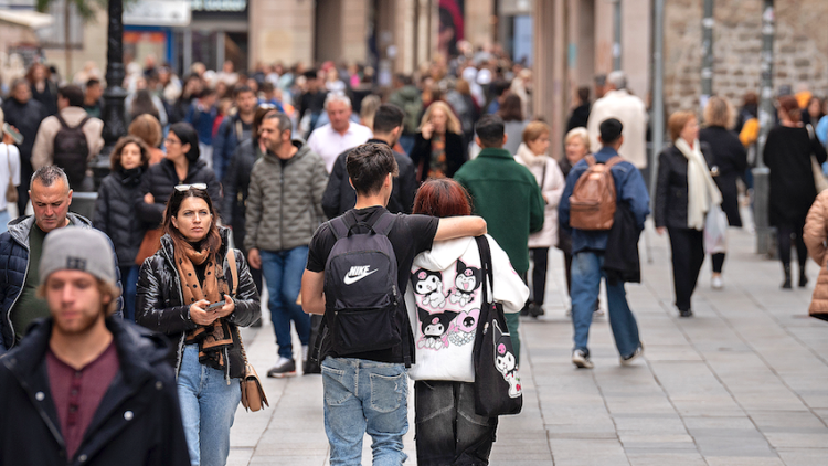 Una imatge del Portal de l’Àngel, en el centre de la ciutat de Barcelona.. Europa Press