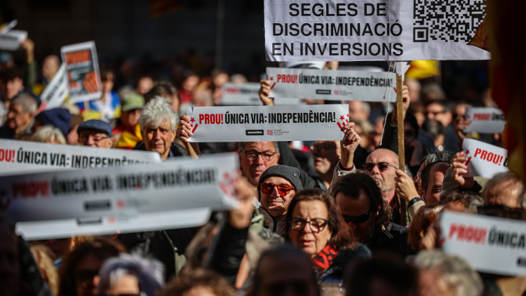 Estampa d'una pròtesta de l'ANC| Agència Catalana de Notícies