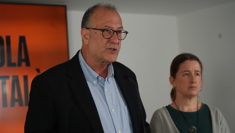 El president i la vicepresidenta d'Òmnium Cultural, Xavier Antich i Marina Gay. ACN