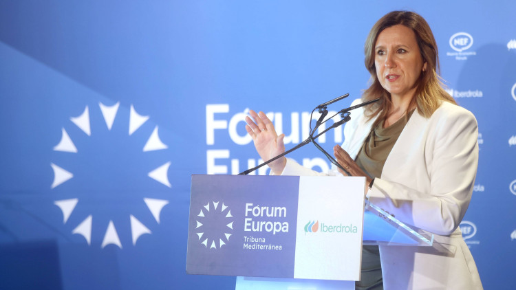 María José Català, alcaldessa de València, en la seua intervenció al Fórum Europa, aquest dimecres.