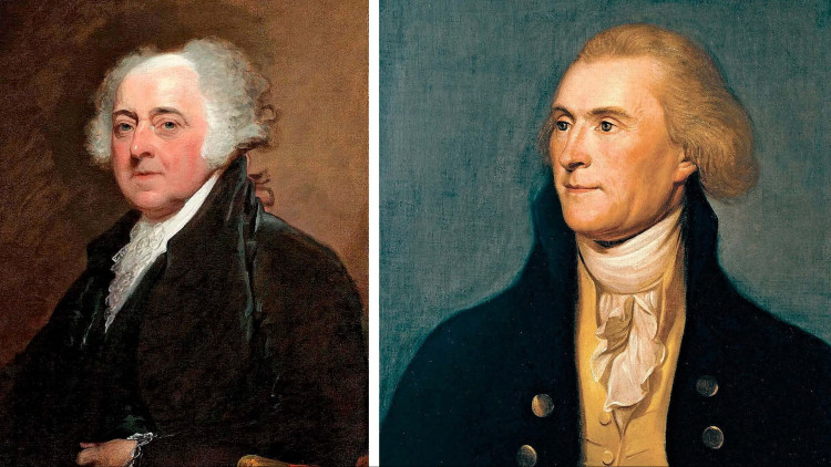 Els presidents John Adams (esquerra) i Thomas Jefferson