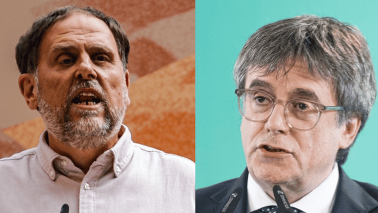 Oriol Junqueras, líder d'ERC, i Carles Puigdemont, cap de Junts per Catalunya a l'exili, Europa Press