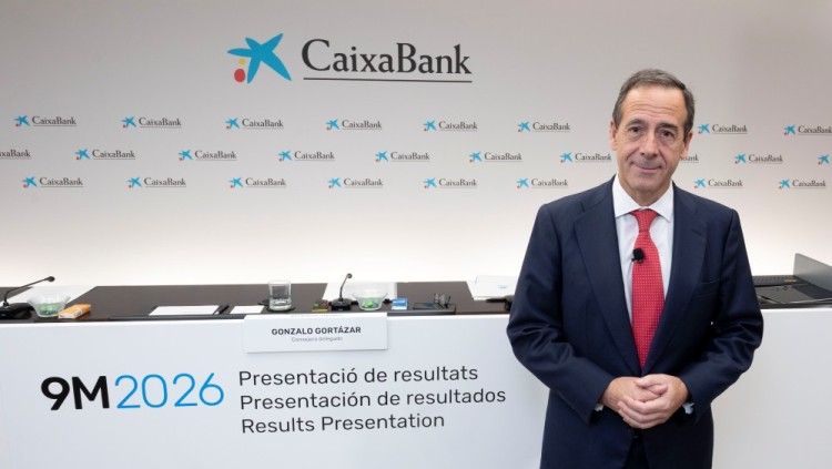 El conseller delegat de CaixaBank, Gonzalo Gortázar, en la presentació dels resultats de la companyia a València| CaixaBank