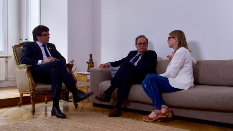 Carles Puigdemont, Quim Torra i Elsa Artadi a Berlín. Junts per Catalunya