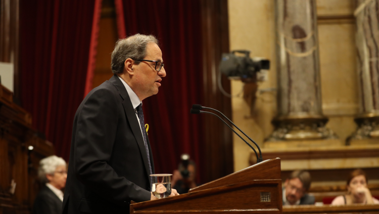 Quim Torra al ple d'investidura. Parlament de Catalunya