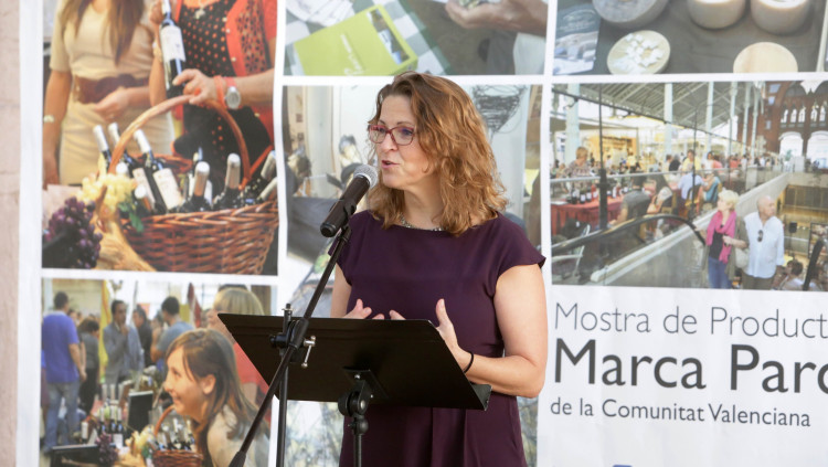 La consellera Elena Cebrián, en una presentació sobre parcs naturals. Generalitat Valenciana