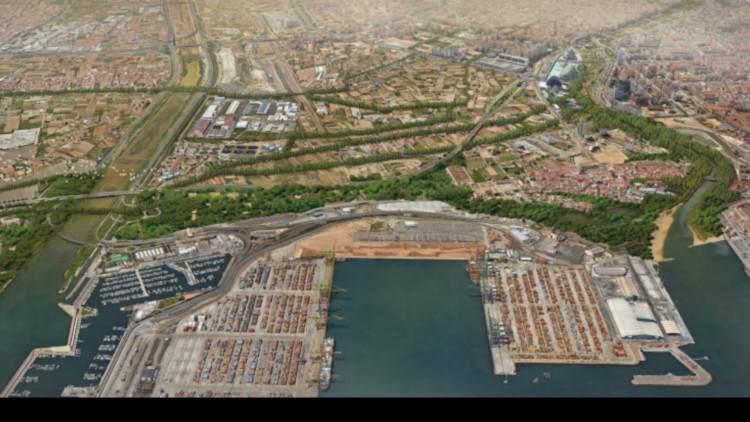 Així seria València si la ZAL es reconvertira en zona verda, segons Per l'Horta. Per l\'Horta