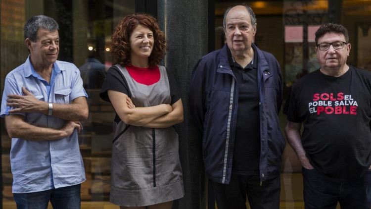 D'esquerra a dreta, Vicent Pallarès, Margalida Castellano, Carles Camps i Manuel Molins, guanyadors dels Premis Octubre 2017. Kike Taberner