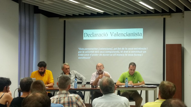 Imatge de la conferència sobre la Declaració Valencianista| Decidim