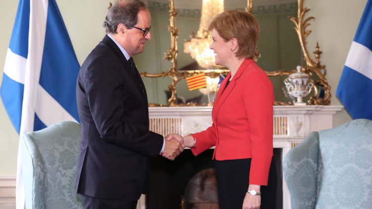 Quim Torra amb la primera ministra escocesa, Nicola Sturgeon