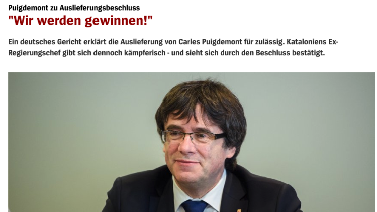 Carles Puigdemont, a la versió digital del setmanari alemany 'Der Spiegel'