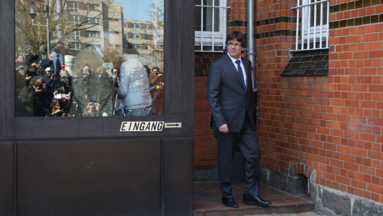 Puigdemont a la sortida de la presó de Neümunster. Efe