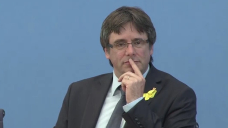 Puigdemont a la roda de premsa a Berlín. Youtube