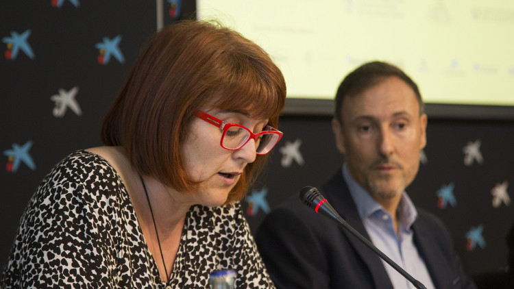 Montse Ayats, durant la presentació de la 36 edició de la Setmana del Llibre en Català