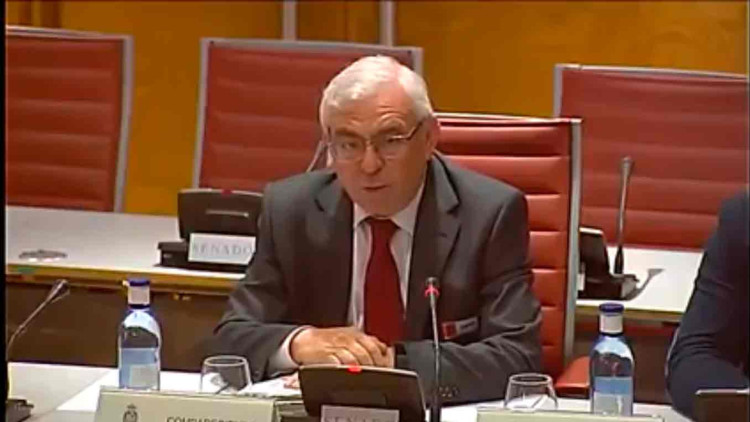 L'exsecretari de finances del PSPV, Pepe Cataluña, durant la seua compareixença al Senat| EL TEMPS
