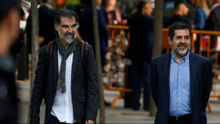 El líder d'Òmnium Cultural, Jordi Cuixart, i el d'ANC, Jordi Sànchez| EL TEMPS