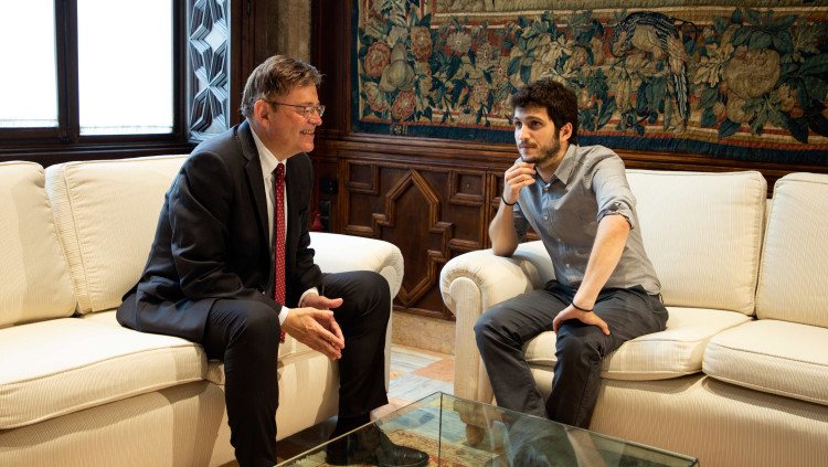 El president de la Generalitat Valenciana, Ximo Puig, i el líder de Podem, Antonio Estañ| GVA