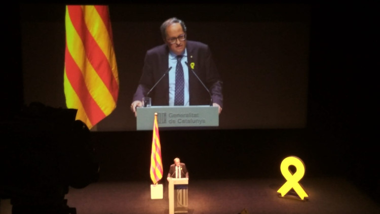 Quim Torra en la seva intervenció en la conferència 'El nostre moment'